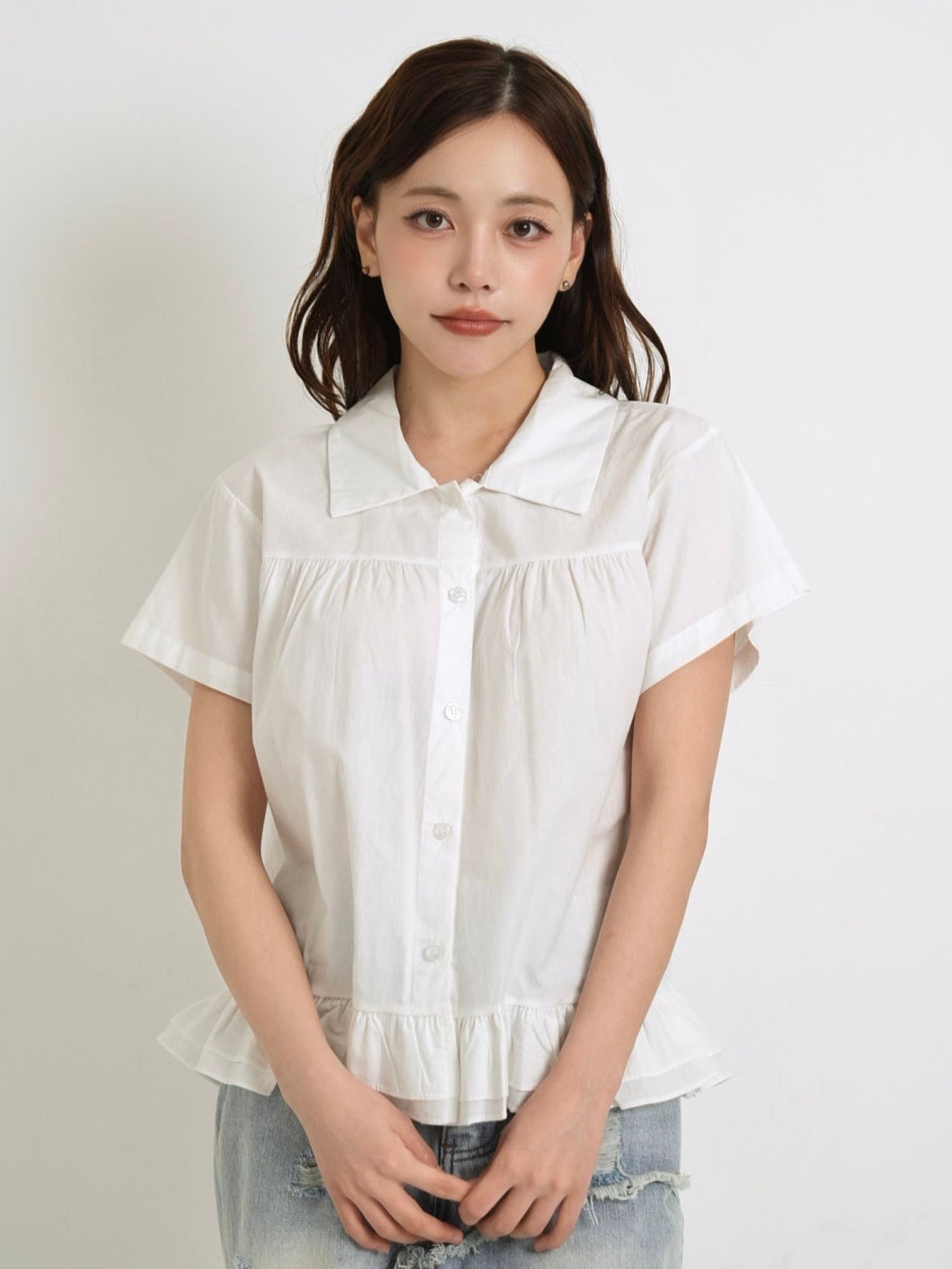 gather frill blouse