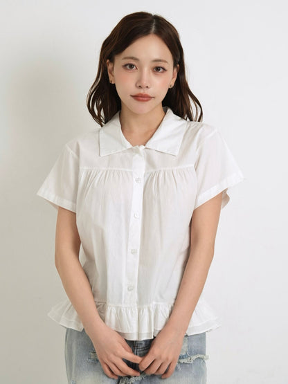 gather frill blouse