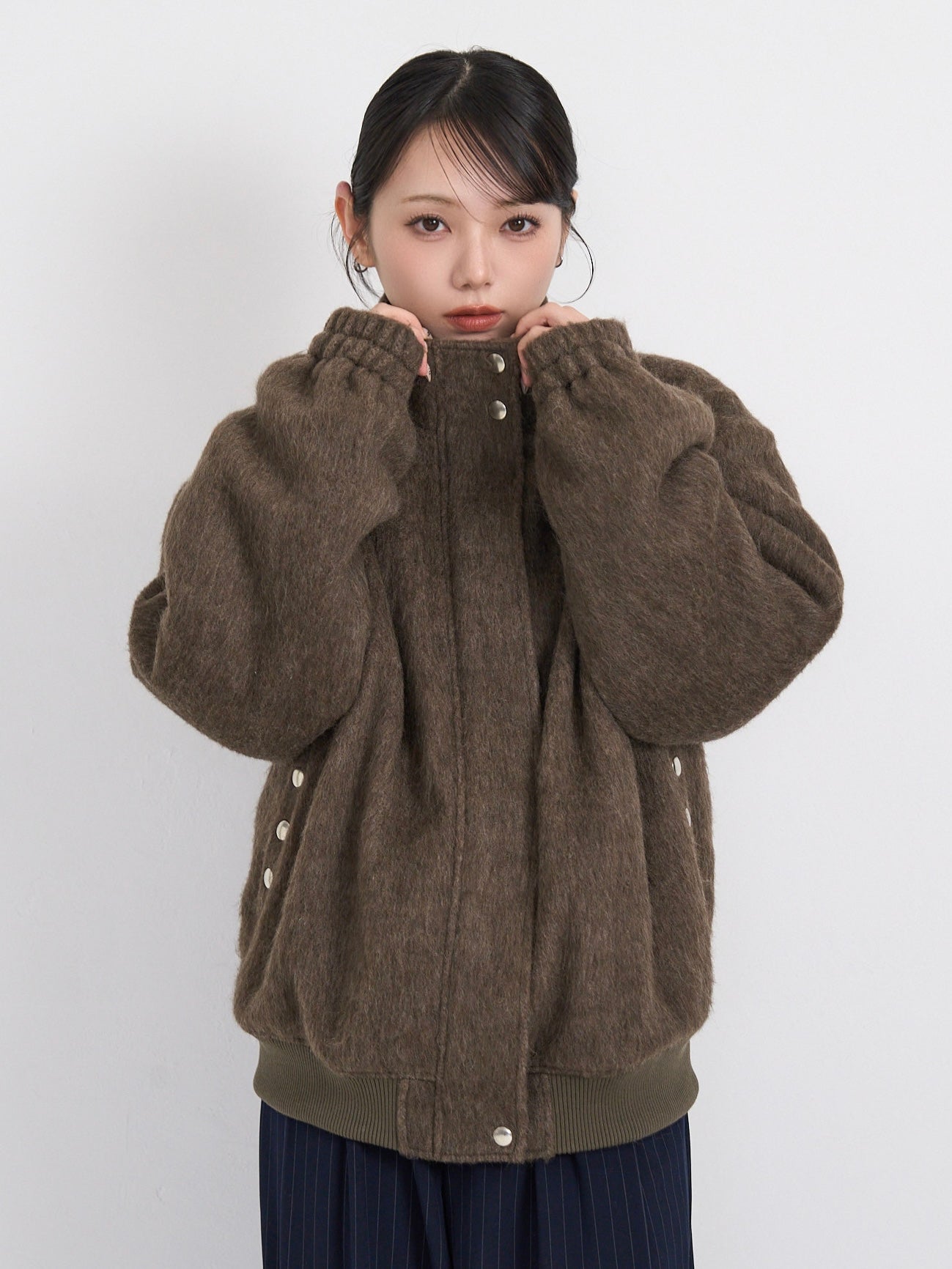 mohair snap blouson