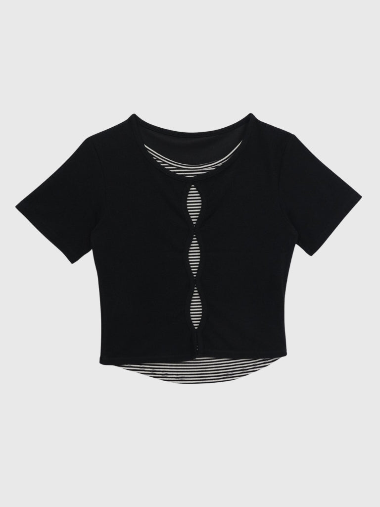 cut out stripe tops