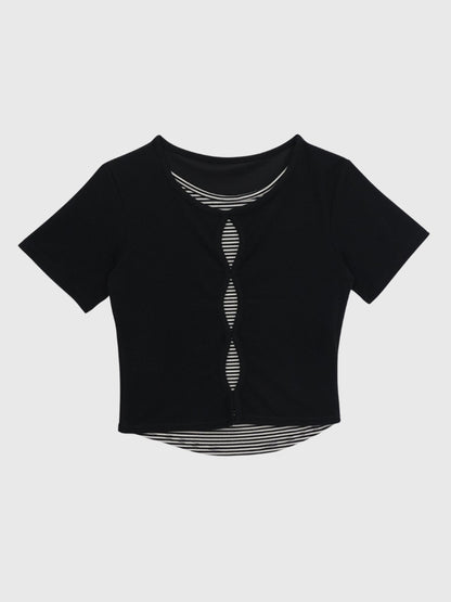 cut out stripe tops