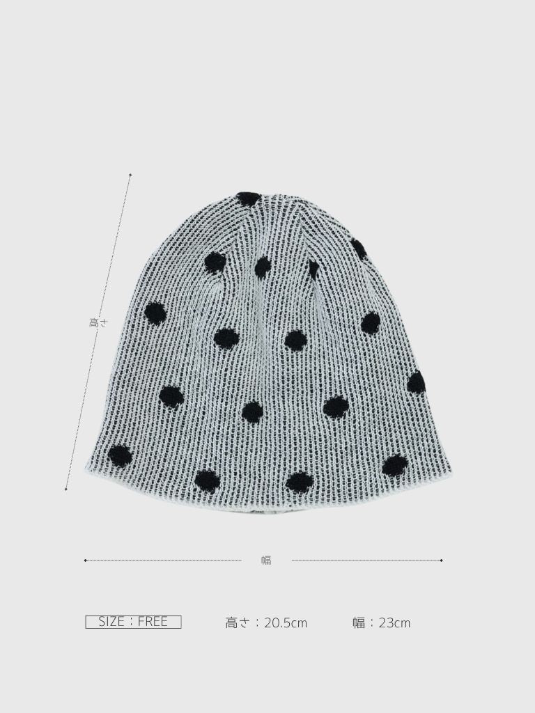 dot knit beanie