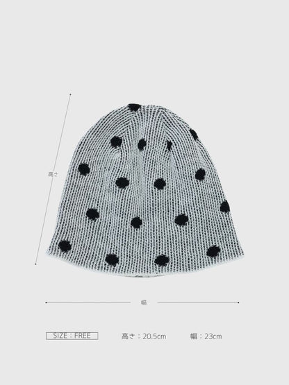 dot knit beanie