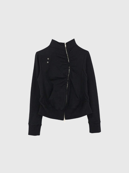 eyelet wave zip tops