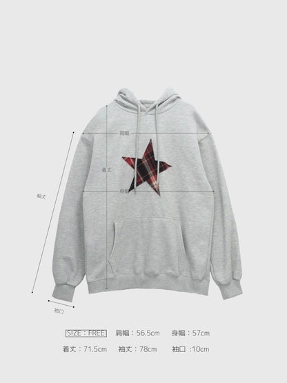star check patch hoodie