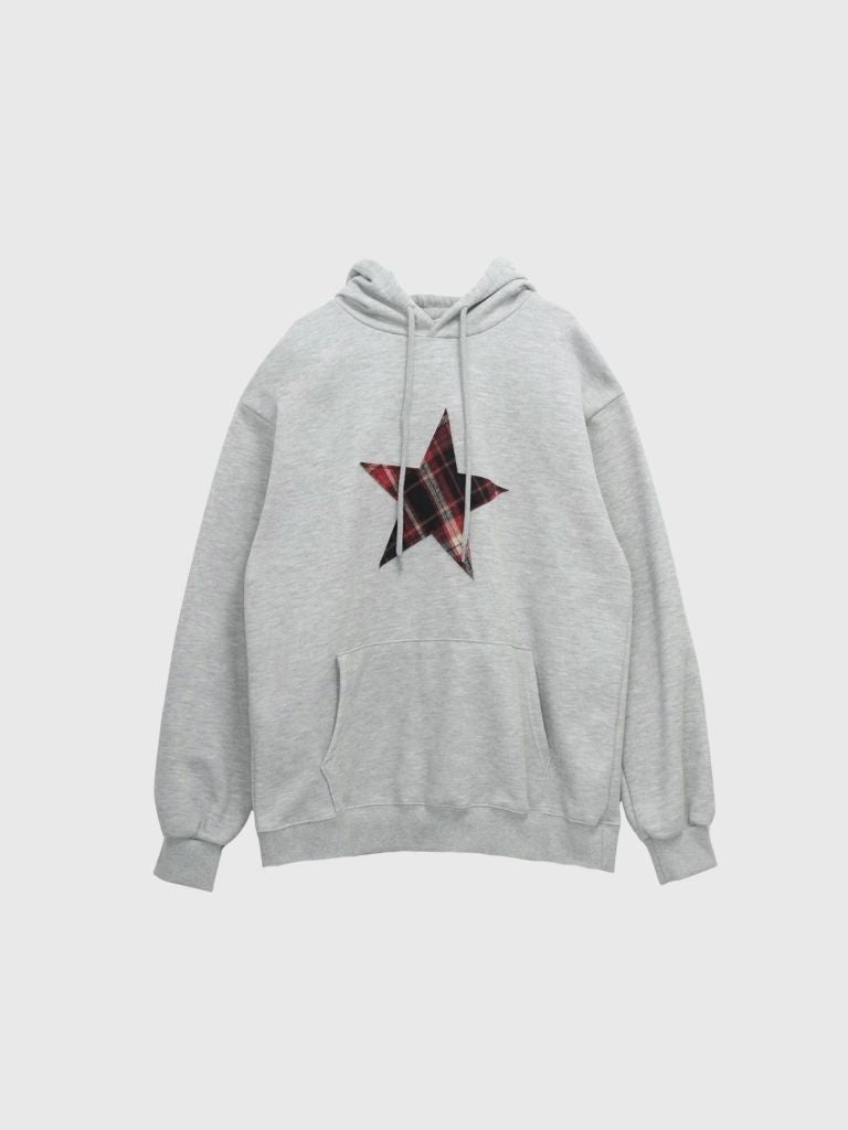 star check patch hoodie