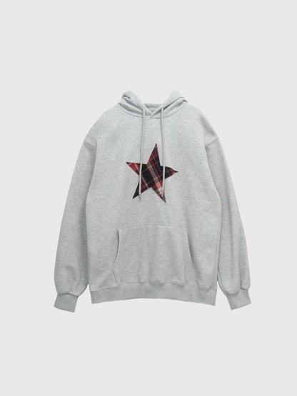 star check patch hoodie