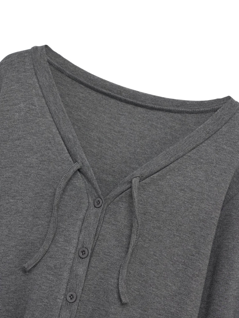 frill front ribbon cardigan