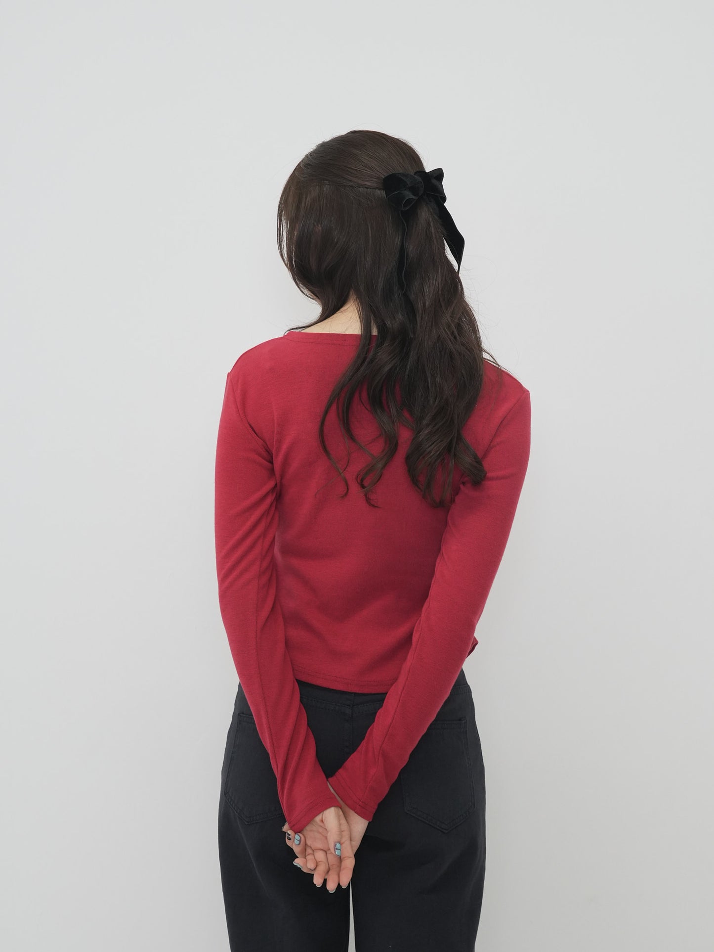 asymmetry frill blouse t