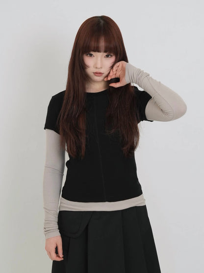 contrast layered tops