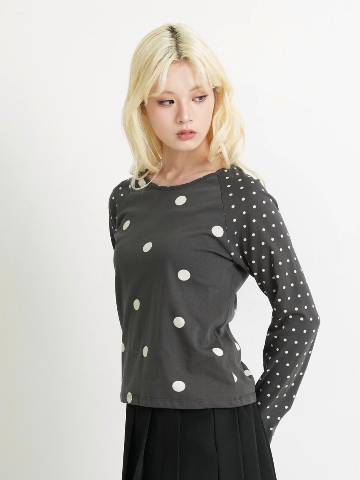dot mix raglan tops