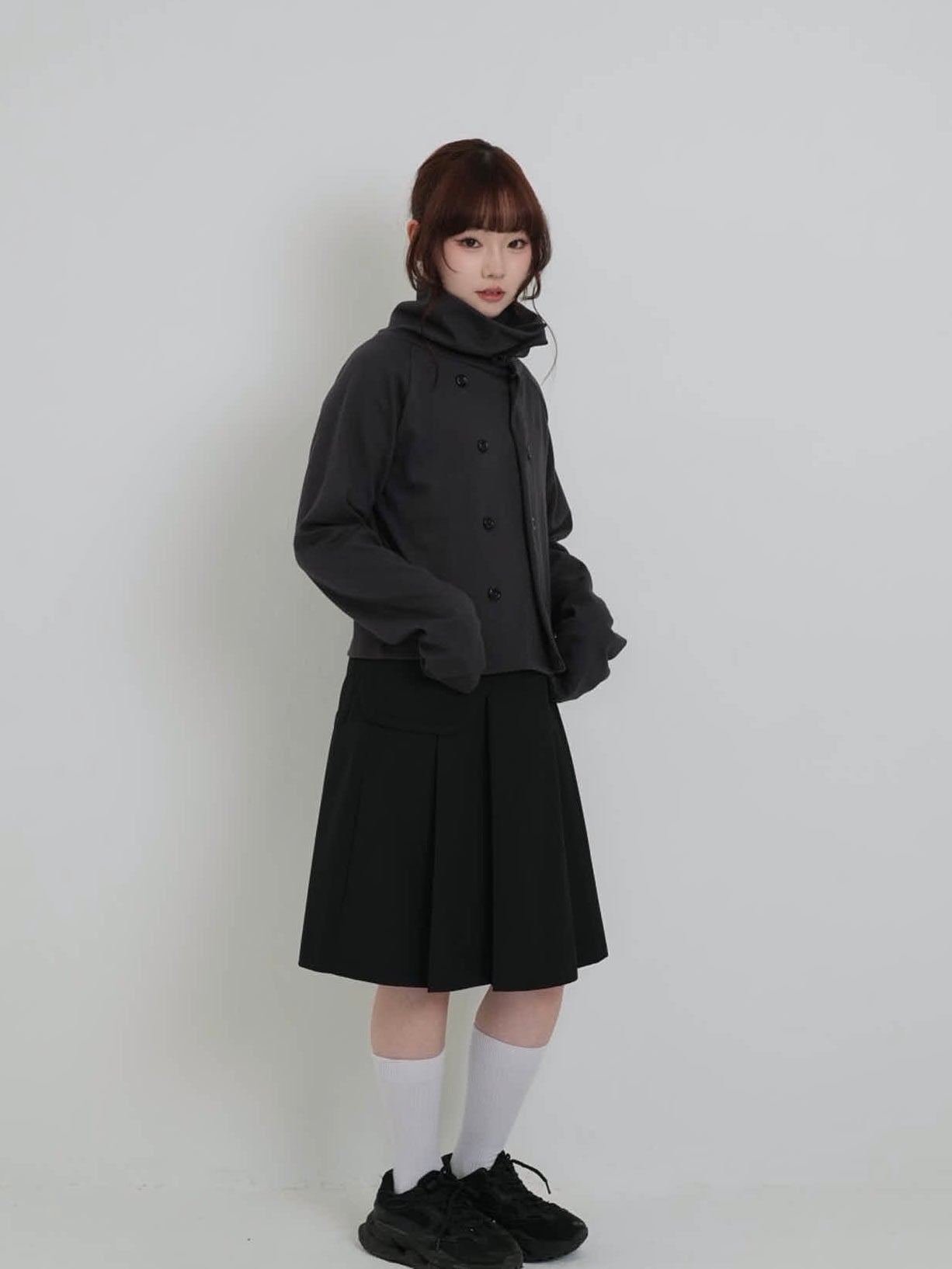 minimal double button cardigan