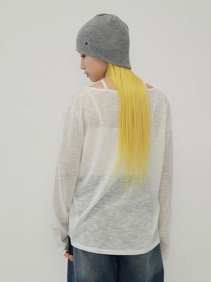 sheer cross knit