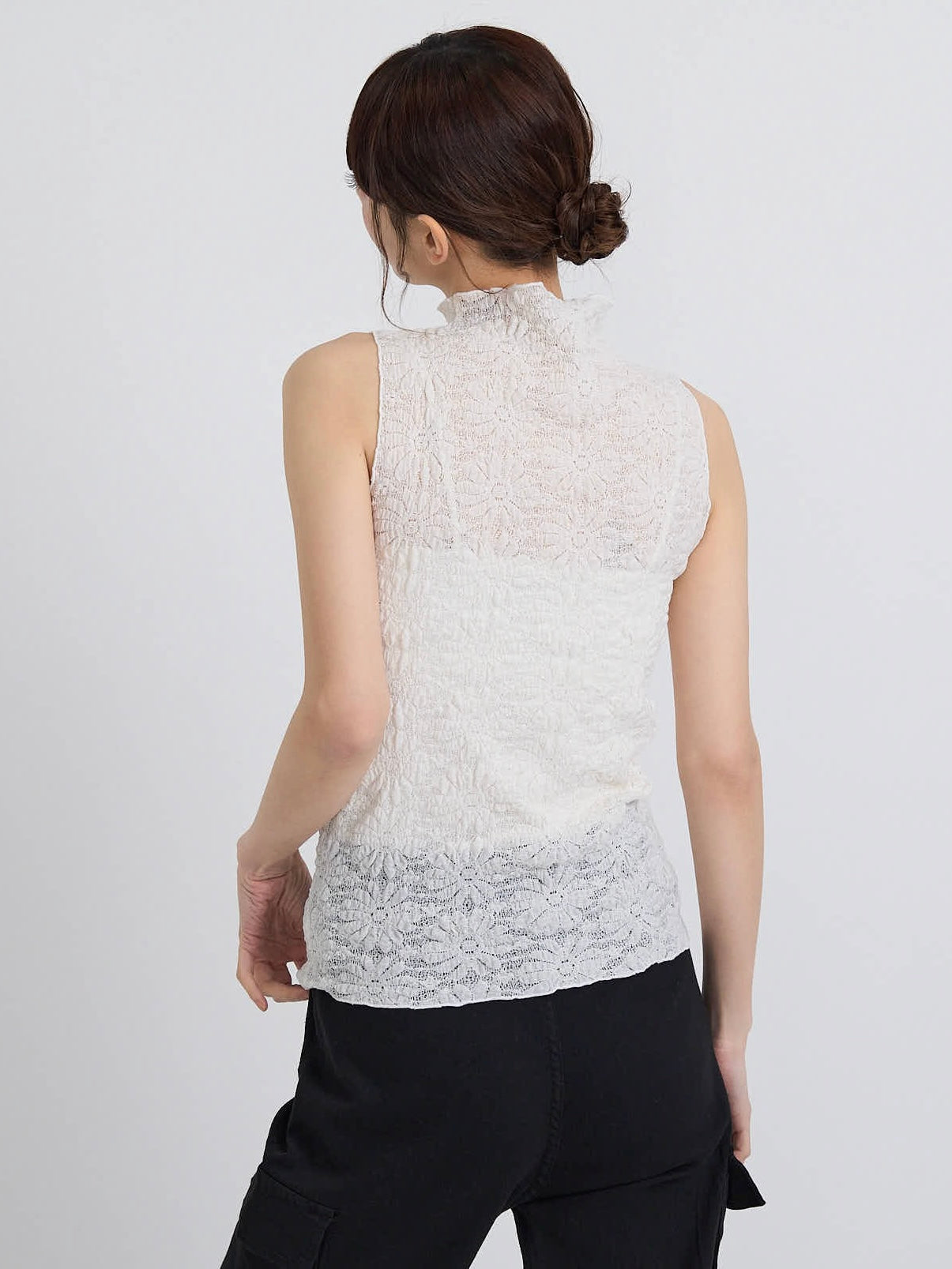 flower lace sleeveless top