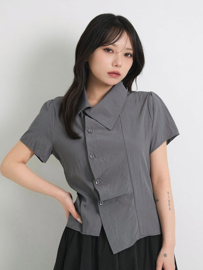 pleated draped blouse
