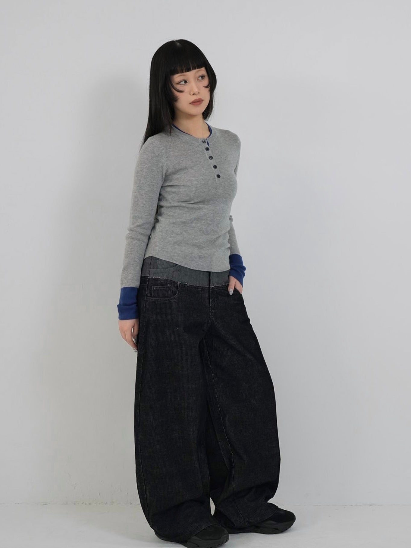 waist block corduroy pants