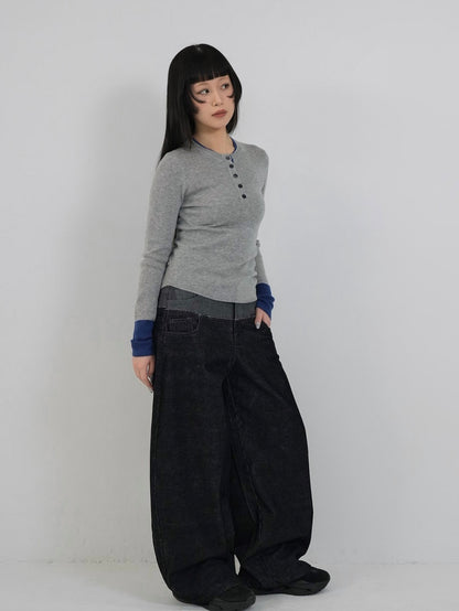waist block corduroy pants