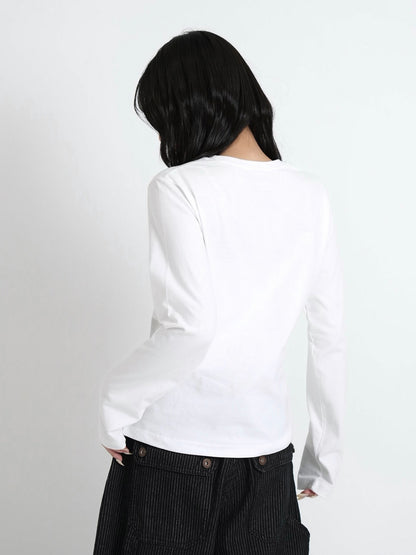 star print basic long tops
