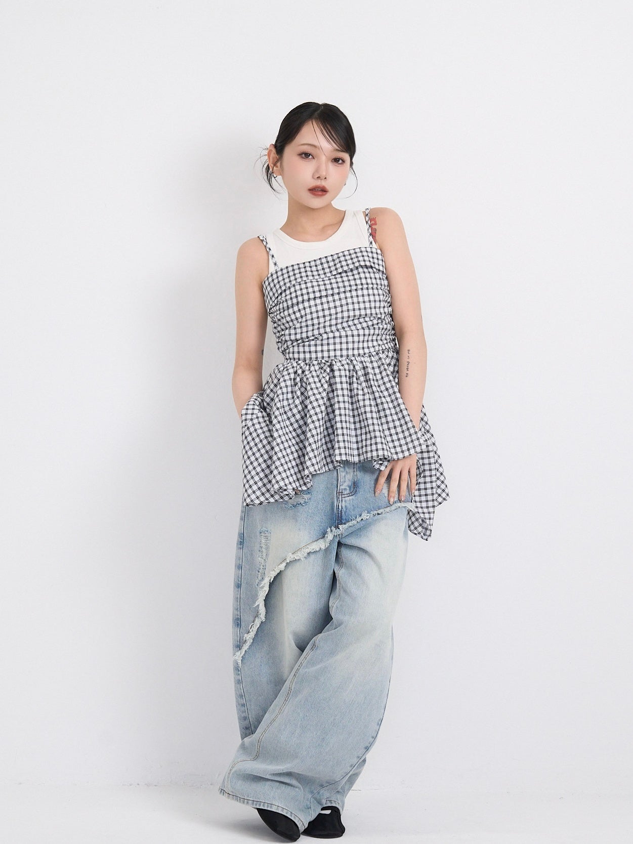 shirring peplum tops