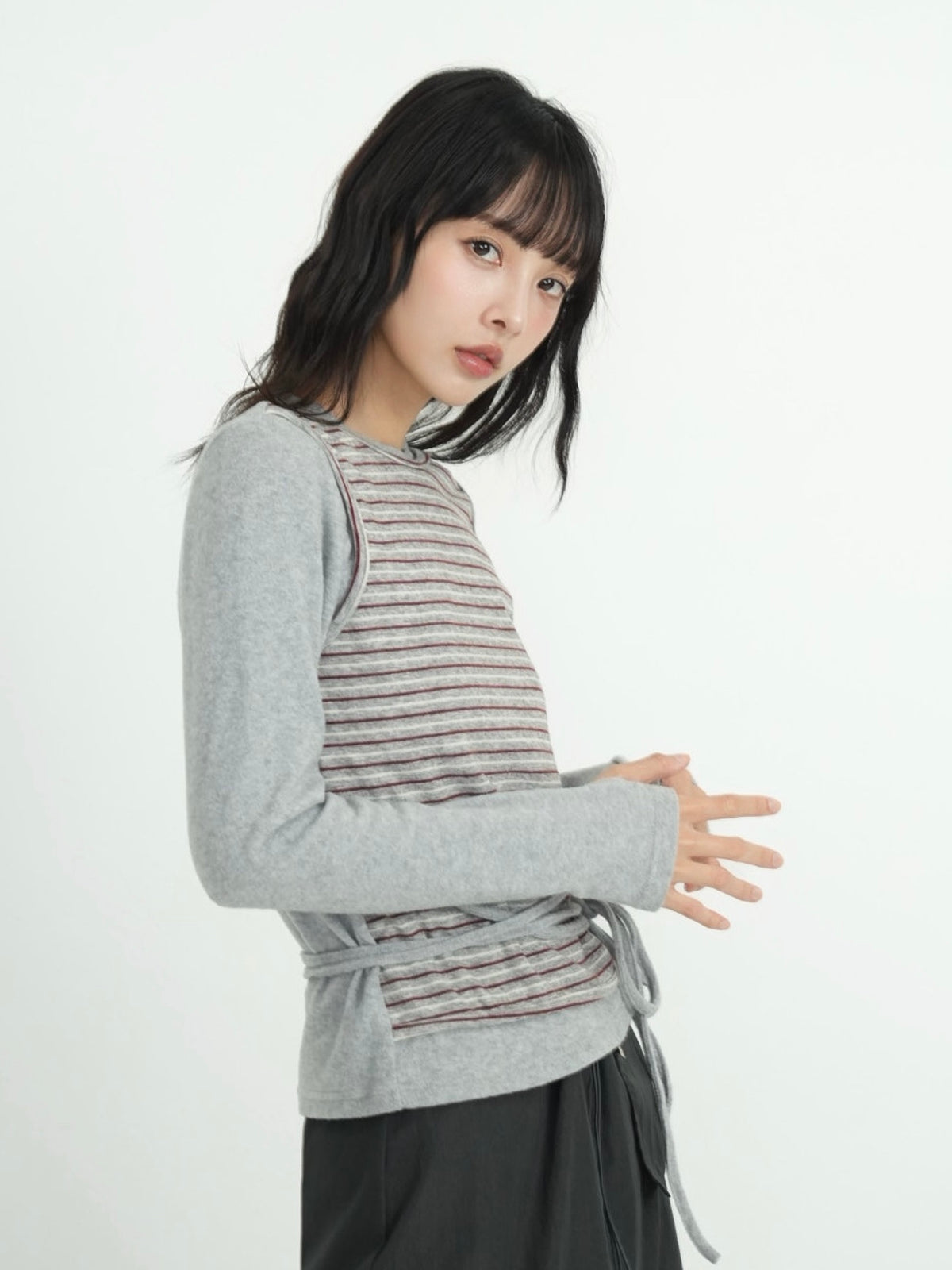 layered border wrap ribbon tops