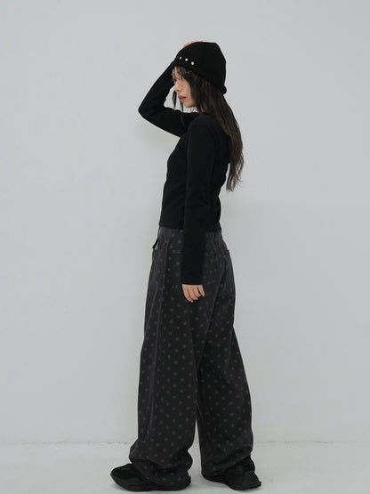 three studs knit beanie