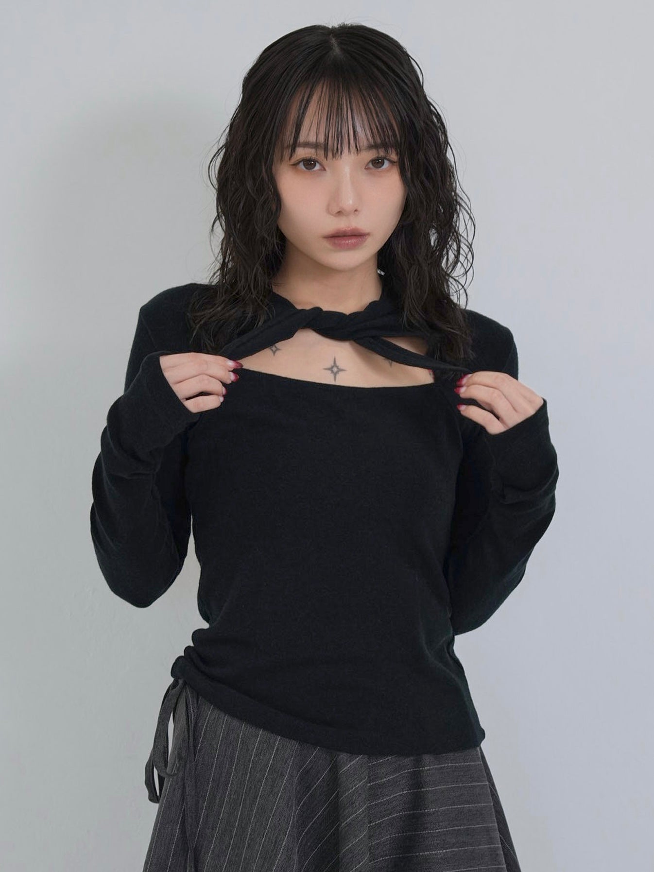 cutout choker neck tops