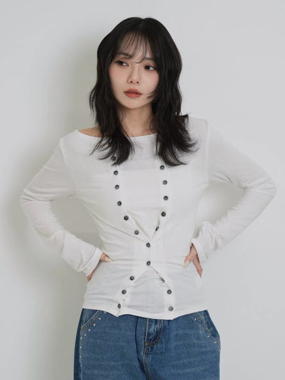 double row button tops