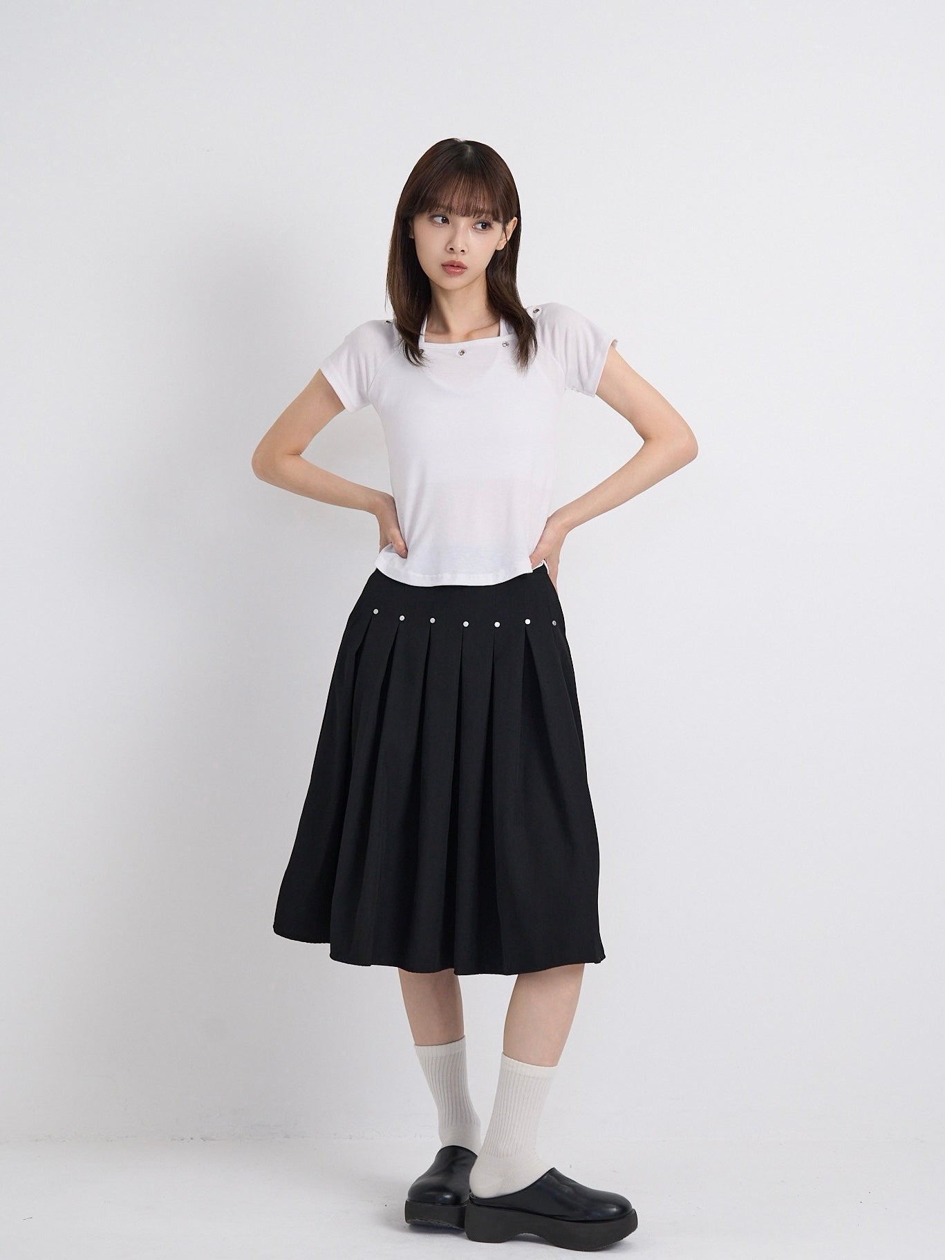 eyelet halter layered tops