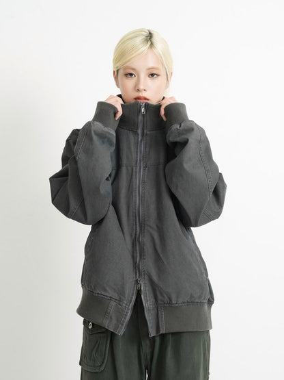 double zip high neck jacket