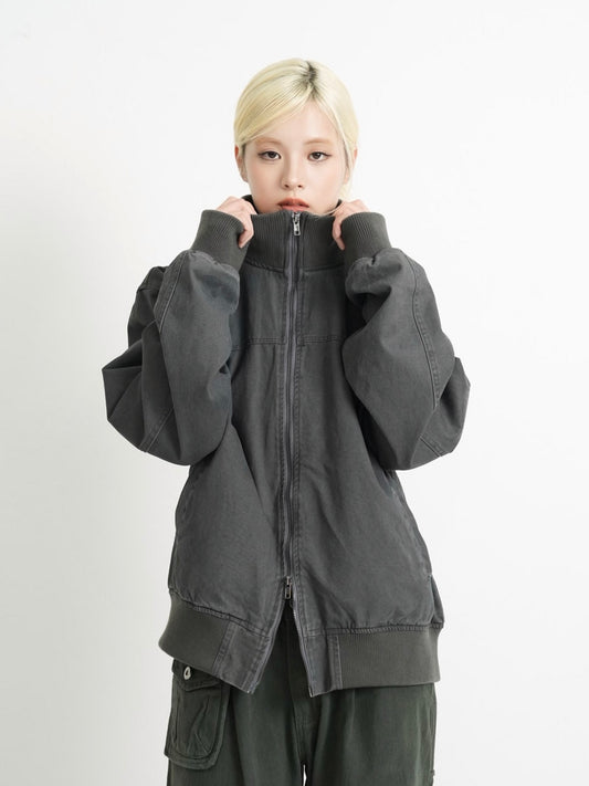 double zip high neck jacket