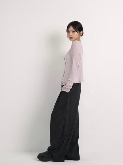 sheer button cardigan