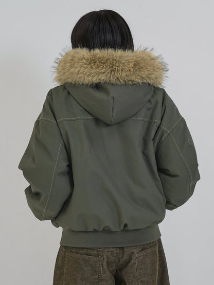 military fur hood jacket