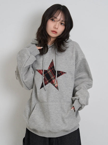 star check patch hoodie