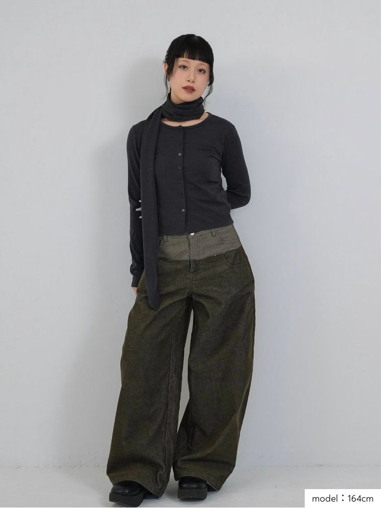 waist block corduroy pants