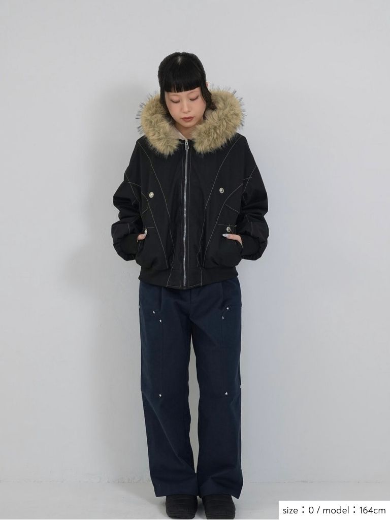 mini studs wide pants