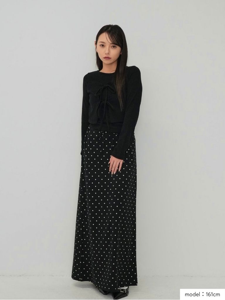 dot maxi skirt