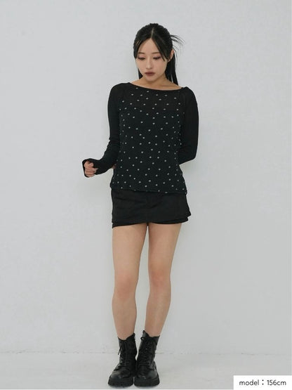 light dot raglan tops