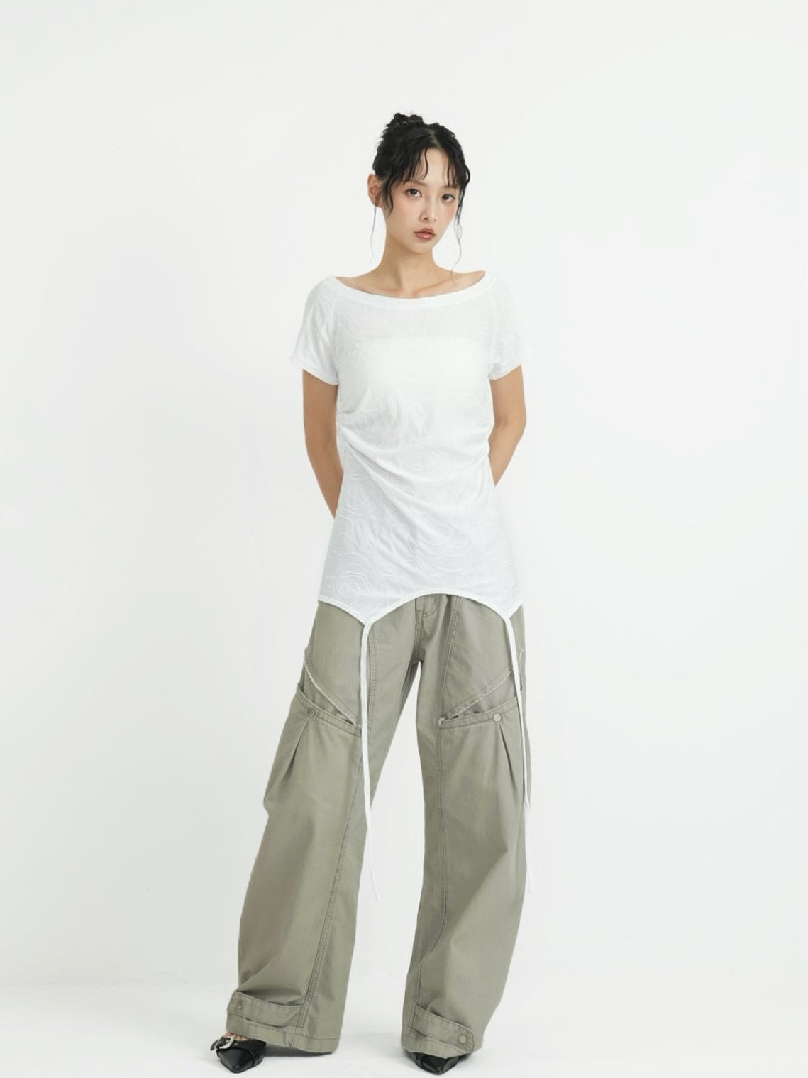jacquard off shoulder tops