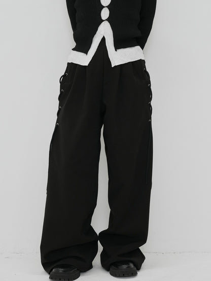 side eyelet pants