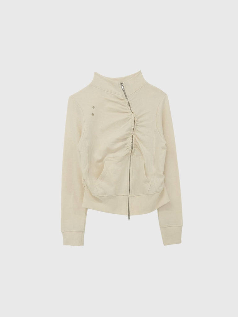 eyelet wave zip tops