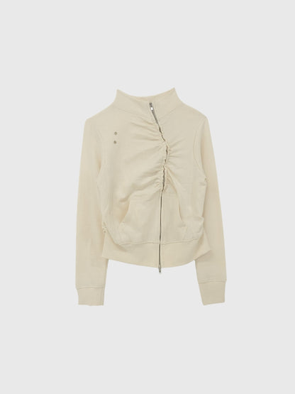 eyelet wave zip tops