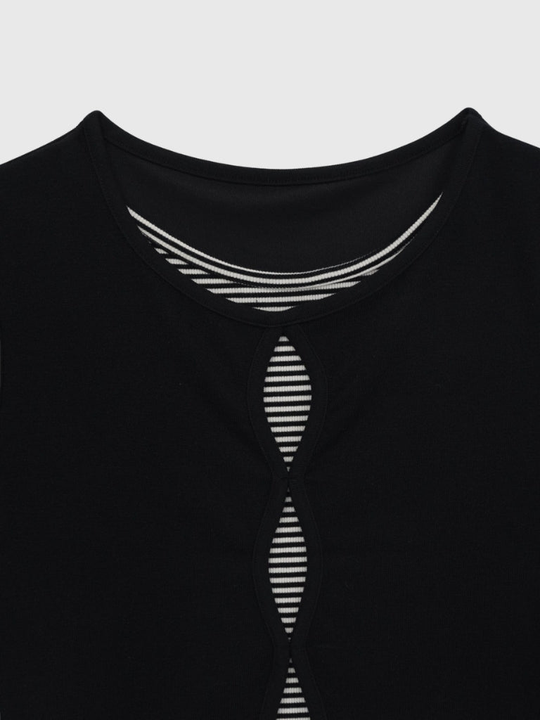 cut out stripe tops