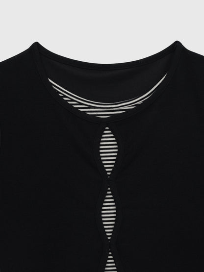 cut out stripe tops
