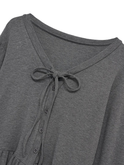 frill front ribbon cardigan