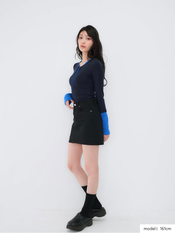 Bicolor Loose Pullover Tops YLS0613