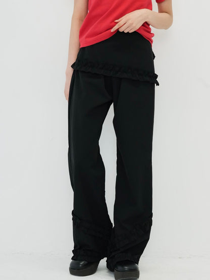 hem ruffle wrap pants