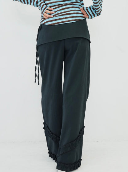 hem ruffle wrap pants