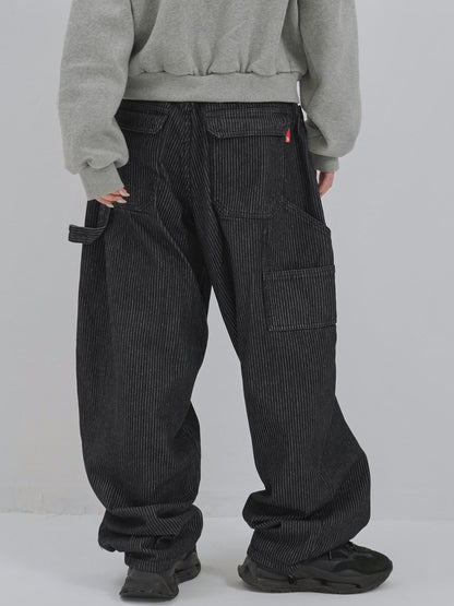 loose stripe wide pants