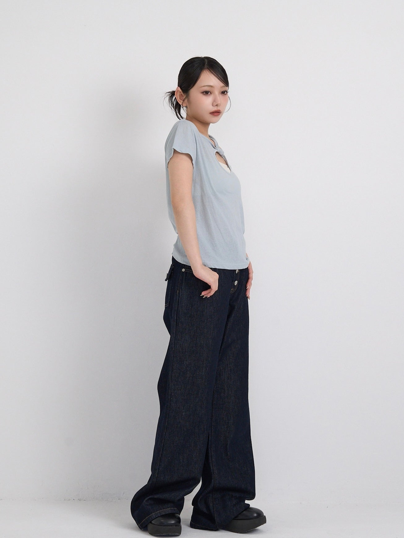 one shoulder cut tops