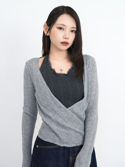 deep v neck cardigan